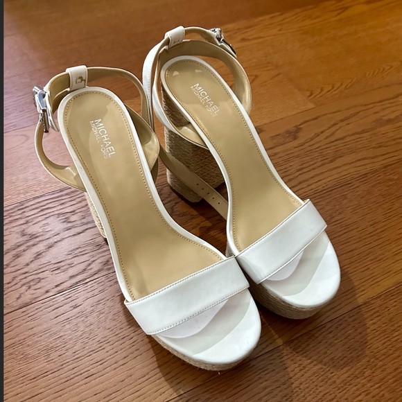 Only worn once! Michael Kors Ashton Espadrille High Heel Platform Sandals - Picture 11 of 14